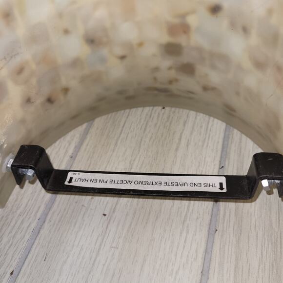 Vtg Mother Of Pearl Glass Mosaic Shell Half Bell-Shaped Lampshade - Picture 5 of 7